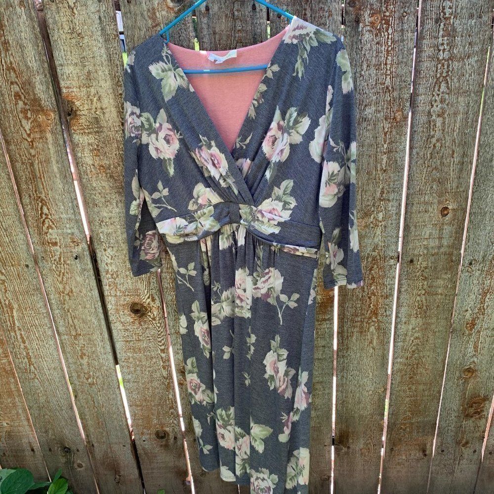 Mimi & Daphne dress crisscross front mid sleeve
